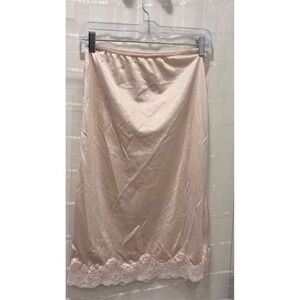 Bestform Vintage Pink Half Slip Lace Trim Silky Lingerie Skirt 1206 Womens Small